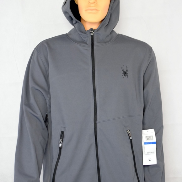 Spyder Mens Large Polar Gray Full Zip Stellar Flee